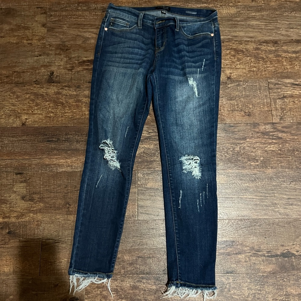 Judy Blue Distressed Hem Jean